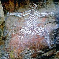 Aboriginal-Zeichnungen am Nourlangee Rock