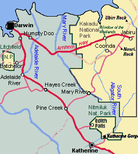 Landkarte Kakadu Nationalpark