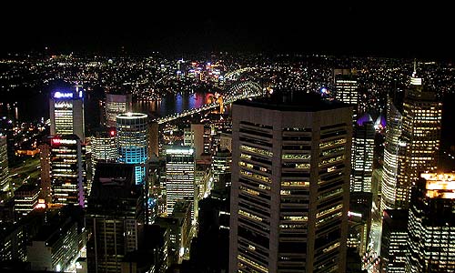 Nachtaufnahme: Aussicht vom AMP Tower, Sydney