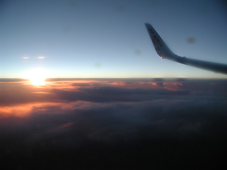 Flug, Sonnenaufgang