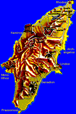 Landkarte Insel Rhodos